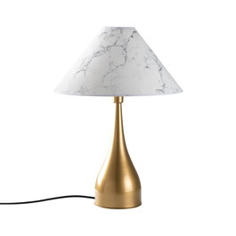 Opviq Luna - Lámpara de mesa Dorado y Blanco
